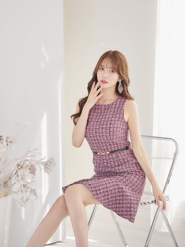 画像10: SALE!【新色登場！】ノースリーブツイードドレス/胸元隠し/背中隠し/ミニドレス/キャバドレス/パッド無し/ワンピース【XS-Lサイズ/3カラー】[HC02-X] 【SB】