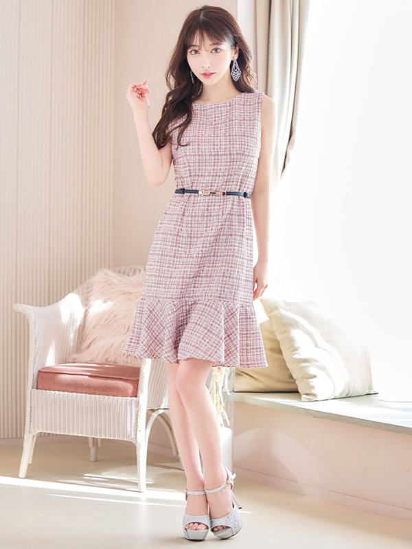 画像13: SALE!【新色登場！】ノースリーブツイードドレス/胸元隠し/背中隠し/ミニドレス/キャバドレス/パッド無し/ワンピース【XS-Lサイズ/3カラー】[HC02-X] 【SB】