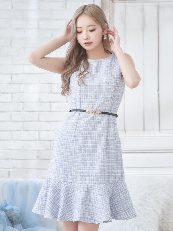 画像6: SALE!【新色登場！】ノースリーブツイードドレス/胸元隠し/背中隠し/ミニドレス/キャバドレス/パッド無し/ワンピース【XS-Lサイズ/3カラー】[HC02-X] 【SB】