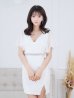 画像6: SALE!フリルスリーブドレス/ビジュー/シアー/透け/谷間見せ/ミニドレス/キャバドレス【S-Lサイズ/2カラー】[OF04]