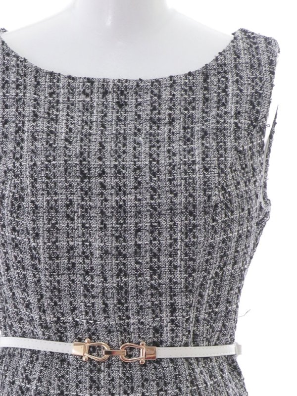 画像17: SALE!【Glera/グレイラ】ツイード/バイカラー/ベルト/ノースリーブ/谷間隠し/背中隠し/ミディアムドレス/キャバドレス 【S-Lサイズ/2カラー】[OF01] 【SB】dzw