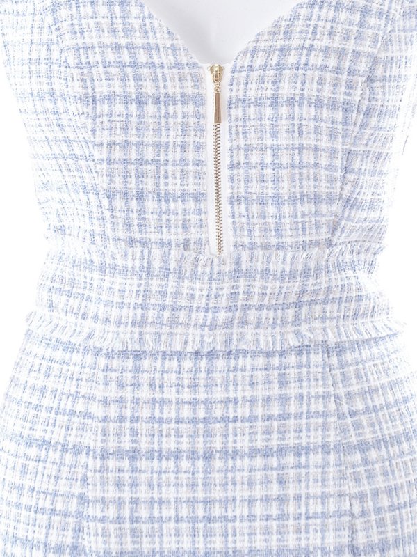 画像17: ツイードドレス/チェック柄/ジップアップ/谷間見せ/ミニドレス/キャバドレス【XS-XLサイズ/1カラー】[HC02-X] 【SB】dzj