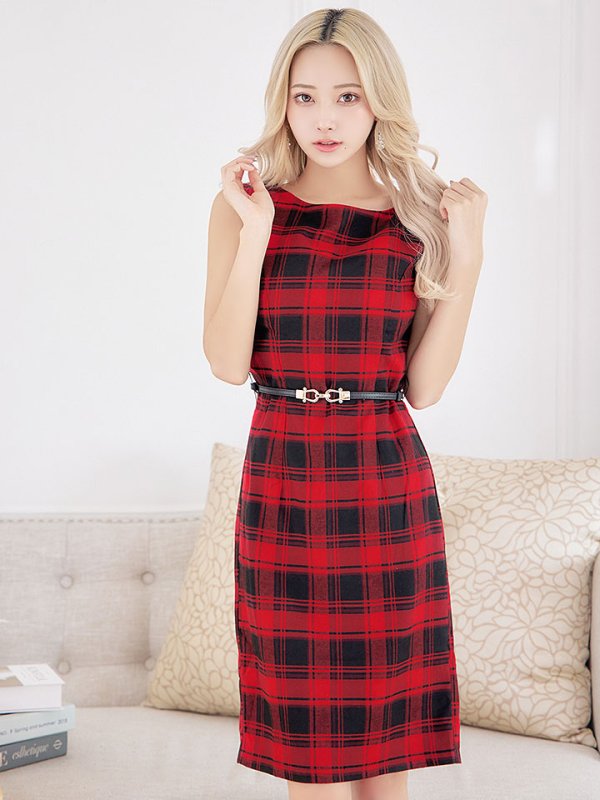 画像3: SALE!ギンガムチェックドレス/ノースリーブ/胸元隠し/背中隠し/ミニドレス/キャバドレス/ワンピース【S-Lサイズ/1カラー】[OF01] 【SB】