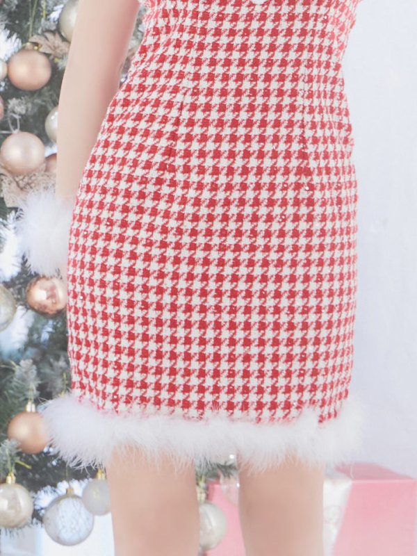 画像20: SALE!【サンタコス 4点セット】【XS-XLサイズ/2カラー】チェーンジップタイトドレスサンタコスプレ[YMT]