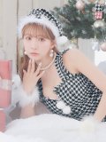 SALE!【サンタコス 4点セット】【XS-XLサイズ/2カラー】チェーンジップタイトドレスサンタコスプレ[YMT]
