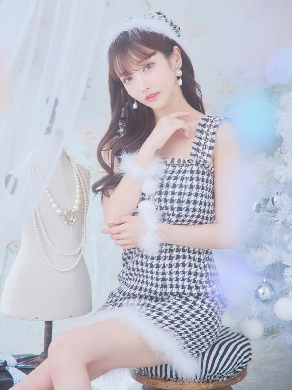 画像29: SALE!【サンタコス 4点セット】【XS-XLサイズ/2カラー】チェーンジップタイトドレスサンタコスプレ[YMT]