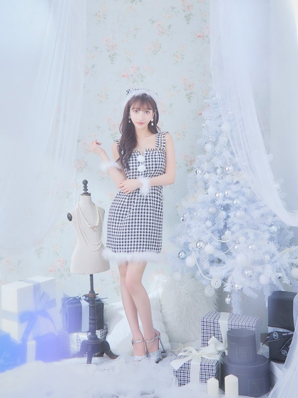 画像32: SALE!【サンタコス 4点セット】【XS-XLサイズ/2カラー】チェーンジップタイトドレスサンタコスプレ[YMT]