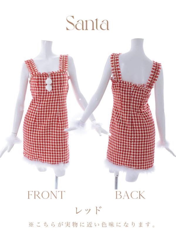 画像45: SALE!【サンタコス 4点セット】【XS-XLサイズ/2カラー】チェーンジップタイトドレスサンタコスプレ[YMT]