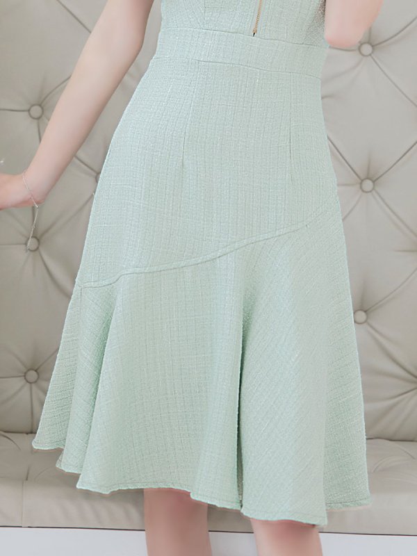 画像6: 【sifeel/シフィール】アシンメトリーフレアーワンピース/ジップアップ/ノースリーブ/背中隠し/パッド無し/ミディアムドレス/キャバドレス 【S-Lサイズ/2カラー】[OF01] 【SB】dzw