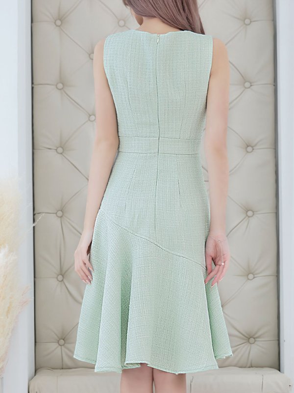 画像7: 【sifeel/シフィール】アシンメトリーフレアーワンピース/ジップアップ/ノースリーブ/背中隠し/パッド無し/ミディアムドレス/キャバドレス 【S-Lサイズ/2カラー】[OF01] 【SB】dzw