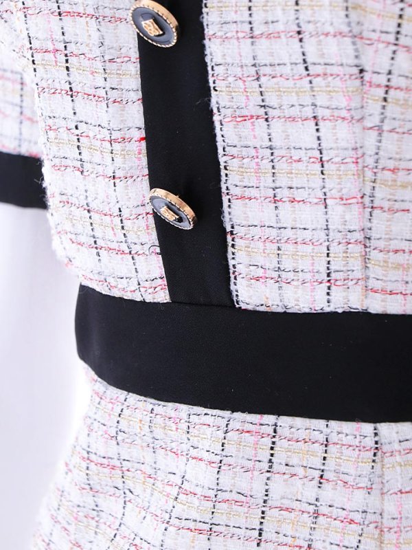 画像19: ミックスツイードミニドレス/ツイード/半袖/胸元隠し/背中隠し/タイト/ボタン/パッド無し/キャバドレス【S-Lサイズ/1カラー】[HC02-X] 【SB】dzj
