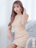 SALE!ジッパー付きツイードワンピースドレス/パッド無し/ノースリーブ/タイト/谷間隠し/背中隠し/ミニドレス/キャバドレス 【S-Lサイズ/3カラー】[OF04-X]【SB】dzw