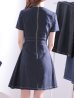 画像13: SALE!デニムフレアワンピース/ワンカラー/ジップアップ/ショートスリーブ/谷間隠し/背中隠し/ワンピース/キャバドレス/ パッド無し【S-Lサイズ/1カラー】[OF04-U]【SB】dzw