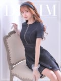 SALE!デニムフレアワンピース/ワンカラー/ジップアップ/ショートスリーブ/谷間隠し/背中隠し/ワンピース/キャバドレス/ パッド無し【S-Lサイズ/1カラー】[OF04-U]【SB】dzw