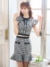 画像4: SALE!ツイードチェックドレス/セットアップ/フリル/パールボタン/マーメイドスカート/胸元隠し/背中隠し/ミニドレス/キャバドレス【S-Mサイズ/2カラー】[OF04-X]【SB】dzw