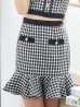 画像6: SALE!ツイードチェックドレス/セットアップ/フリル/パールボタン/マーメイドスカート/胸元隠し/背中隠し/ミニドレス/キャバドレス【S-Mサイズ/2カラー】[OF04-X]【SB】dzw