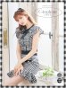 画像1: SALE!ツイードチェックドレス/セットアップ/フリル/パールボタン/マーメイドスカート/胸元隠し/背中隠し/ミニドレス/キャバドレス【S-Mサイズ/2カラー】[OF04-X]【SB】dzw (1)