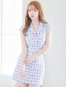 画像3: SALE!ツイードチェックドレス/パール/ボタン/開襟/胸元隠し/背中隠し/ミニドレス/キャバドレス【S-Mサイズ/1カラー】[OF04] 【SB】dzw