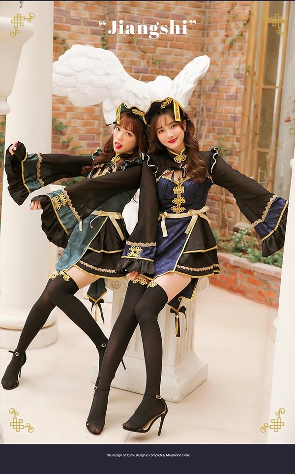 画像1: 【即日発送】トワイライトロイヤルキョンシーメイド【マリームーン】【ハロウィンコスプレ4点セット】【フリーサイズ/1カラー】[YMT]