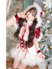 画像7: 【即日発送】【クリスマスコスプレ7点セット】【Malymoon/マリームーン】レースアップ猫耳チェックサンタ【フリーサイズ/1カラー】[OF03] (7)