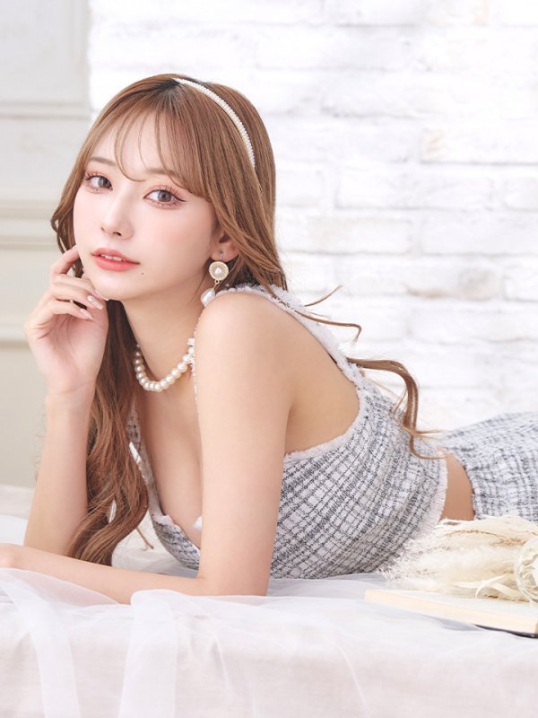 画像11: SALE!マーメイドツイードドレス/2ピース/セットアップ/チェック柄/パールボタン/谷間見せ/背中見せ/ミニドレス/キャバドレス【XS-Mサイズ/2カラー】[HC02-X] 【SB】dzw