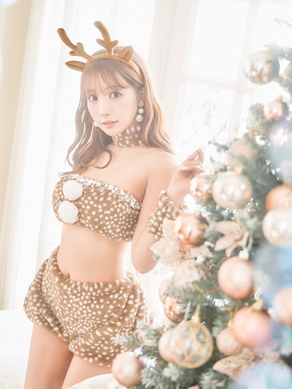 画像29: 【即日発送！】【サンタコス 7点セット】【フリーサイズ/1カラー】モコモコトナカイコスプレ[YMT]