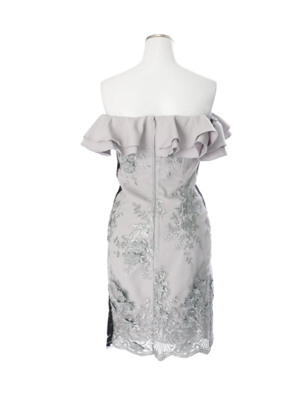 画像8: SALE!サイドブラックシアードレス/オフショルダー/フリル/レース/キャバドレス/ミニドレス【S-Lサイズ/カラー】[OF01-X]【SB】