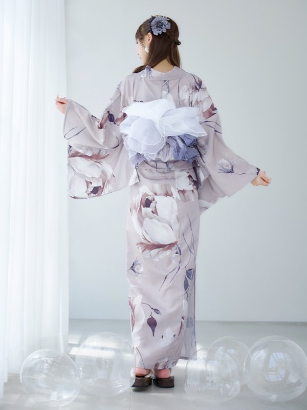 画像14: 【即日発送】【浴衣セール！】ロマンティックピオニー浴衣  【浴衣３点セット 浴衣/帯/下駄】[YMT]