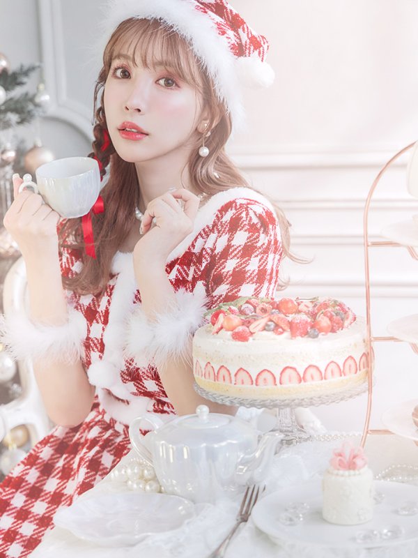 画像21: 【即日発送！】【sugar nine サンタコス 5点セット】【XS-XLサイズ/2カラー】ギンガムチェック セットアップフレアサンタコスプレ[YMT]