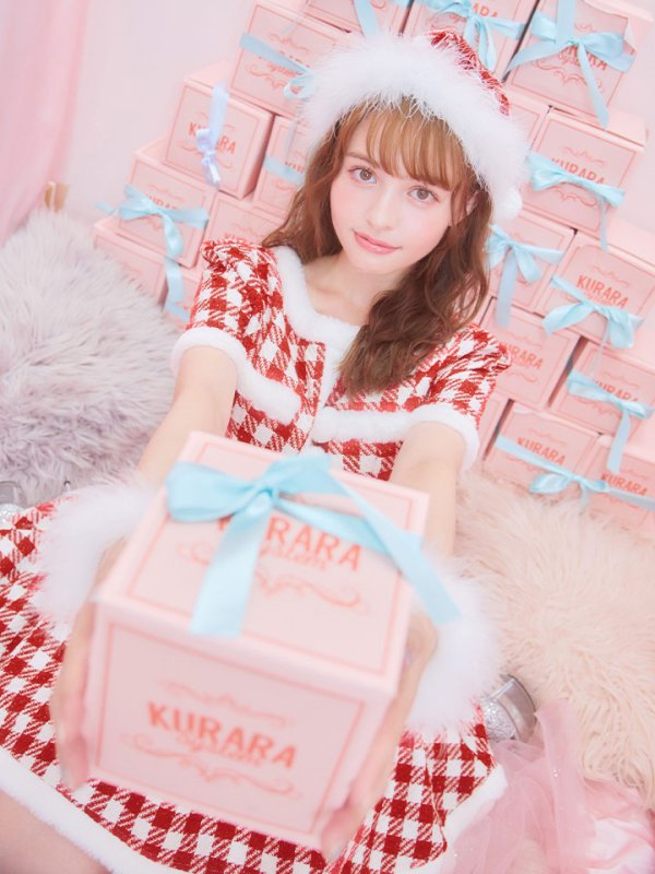 画像13: 【即日発送！】【サンタコス 5点セット】【XS-Lサイズ/2カラー】ギンガムチェック セットアップフレアコスプレ[YMT]