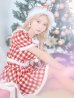 画像6: 【即日発送！】【サンタコス 5点セット】【XS-Lサイズ/2カラー】ギンガムチェック セットアップフレアサンタコスプレ[YMT]