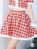 画像16: 【即日発送！】【サンタコス 5点セット】【XS-Lサイズ/2カラー】ギンガムチェック セットアップフレアサンタコスプレ[YMT]