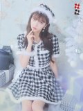 【即日発送！】【sugar nine サンタコス 5点セット】【XS-Lサイズ/2カラー】ギンガムチェック セットアップフレアサンタコスプレ[YMT]