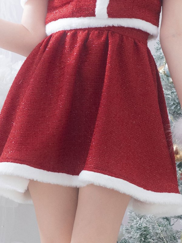 画像14: 【即日発送！】【サンタコス 5点セット】【XS-Lサイズ/2カラー】ラメツイードセットアップサンタ[YMT]