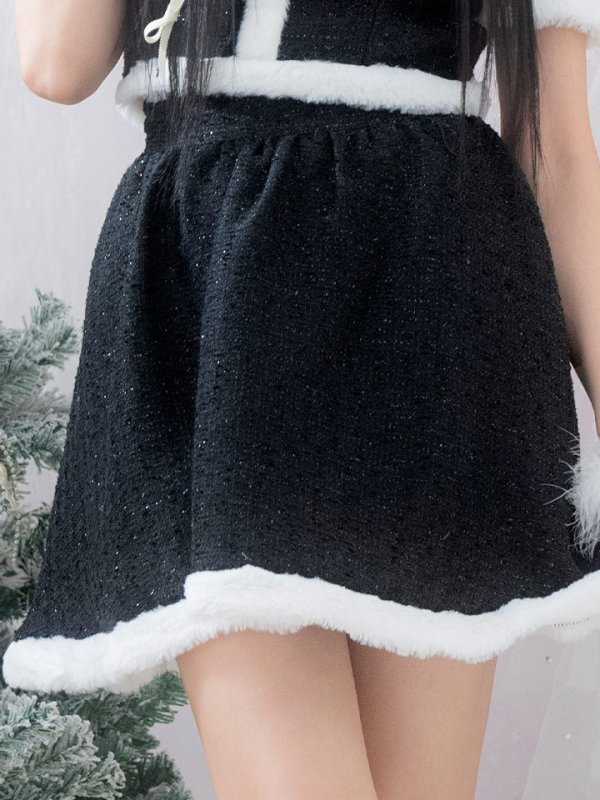 画像10: 【即日発送！】【サンタコス 5点セット】【XS-Lサイズ/2カラー】ラメツイードセットアップサンタ[YMT]