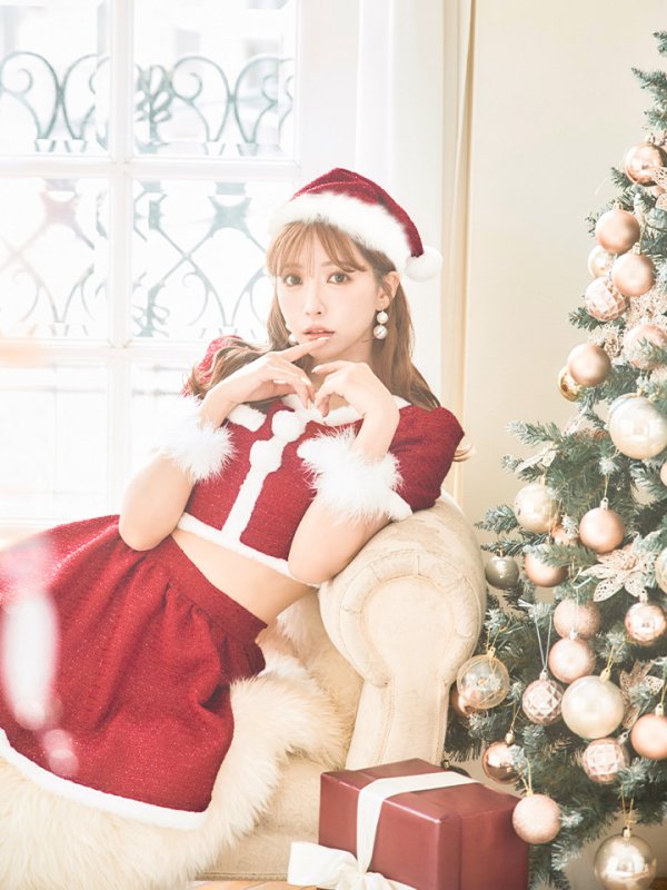 画像22: 【即日発送！】【サンタコス 5点セット】【XS-Lサイズ/2カラー】ラメツイードセットアップサンタ[YMT]