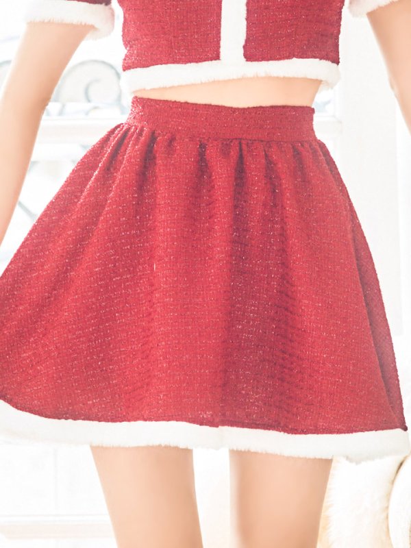 画像30: 【即日発送！】【サンタコス 5点セット】【XS-Lサイズ/2カラー】ラメツイードセットアップサンタ[YMT]