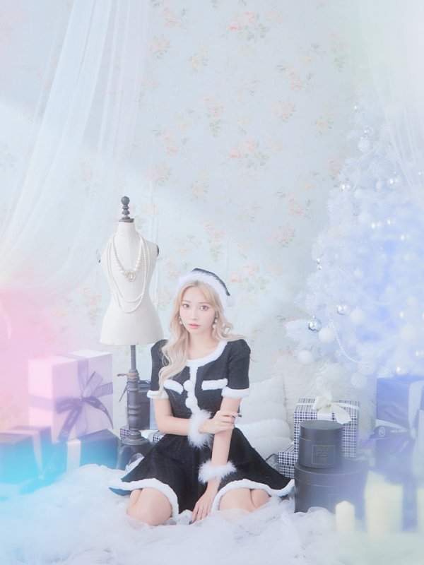 画像39: 【即日発送！】【サンタコス 5点セット】【XS-Lサイズ/2カラー】ラメツイードセットアップサンタ[YMT]