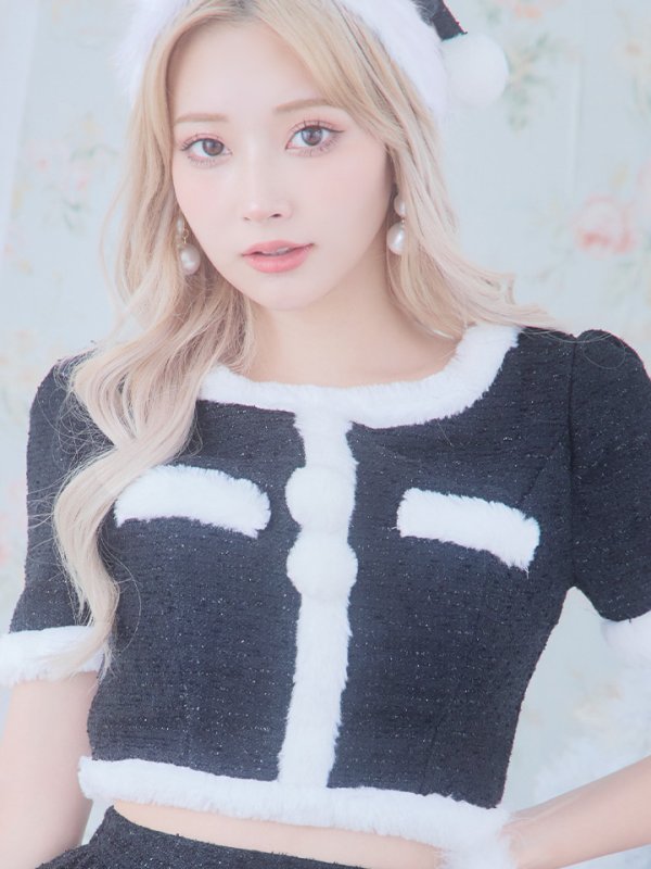 画像41: 【即日発送！】【サンタコス 5点セット】【XS-Lサイズ/2カラー】ラメツイードセットアップサンタ[YMT]