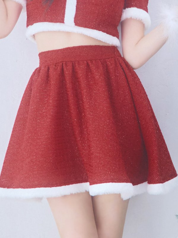 画像22: 【即日発送！】【サンタコス 5点セット】【XS-Lサイズ/2カラー】ラメツイードセットアップサンタ[YMT]