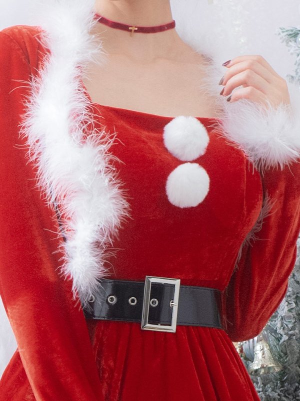 画像12: 【即日発送！】【サンタコス 5点セット】【S-XLサイズ/1カラー】ジャケット付きフレアサンタ[YMT]