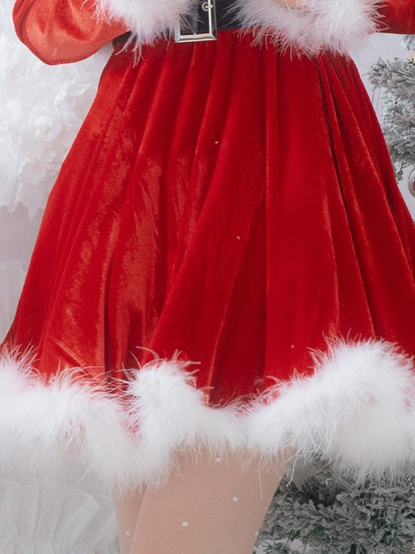 画像13: 【即日発送！】【サンタコス 5点セット】【S-XLサイズ/1カラー】ジャケット付きフレアサンタ[YMT]