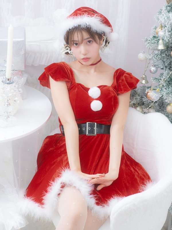 画像8: 【即日発送！】【サンタコス 5点セット】【S-XLサイズ/1カラー】ジャケット付きフレアサンタ[YMT]