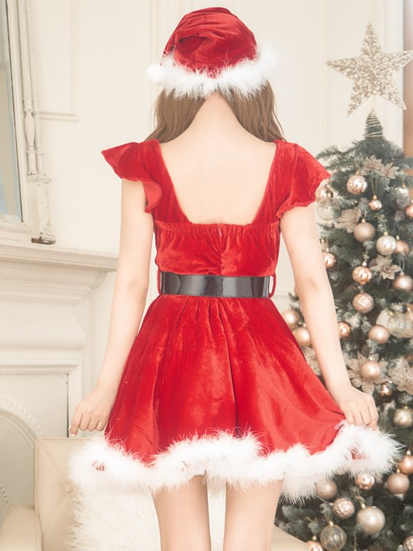 画像15: 【サンタセール！】【サンタコス 5点セット】【S-XLサイズ/1カラー】ジャケット付きフレアサンタ[YMT]