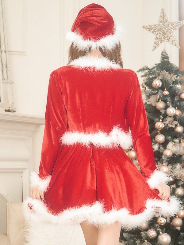 画像16: 【サンタセール！】【サンタコス 5点セット】【S-XLサイズ/1カラー】ジャケット付きフレアサンタ[YMT]