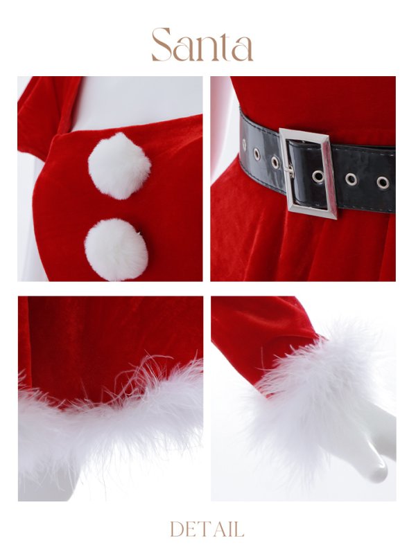 画像41: 【サンタセール！】【サンタコス 5点セット】【S-XLサイズ/1カラー】ジャケット付きフレアサンタ[YMT]