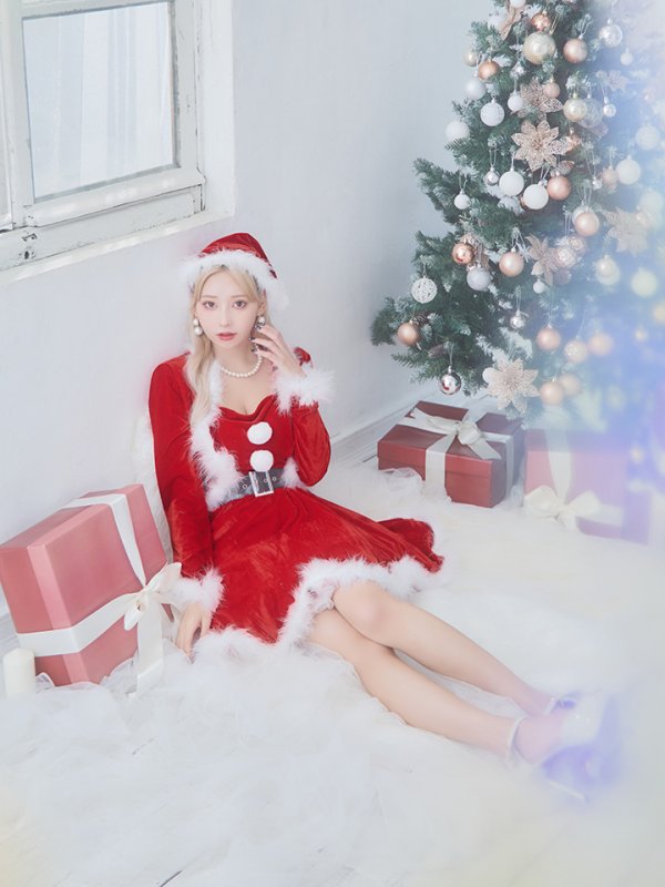 画像22: 【サンタセール！】【サンタコス 5点セット】【S-XLサイズ/1カラー】ジャケット付きフレアサンタ[YMT]