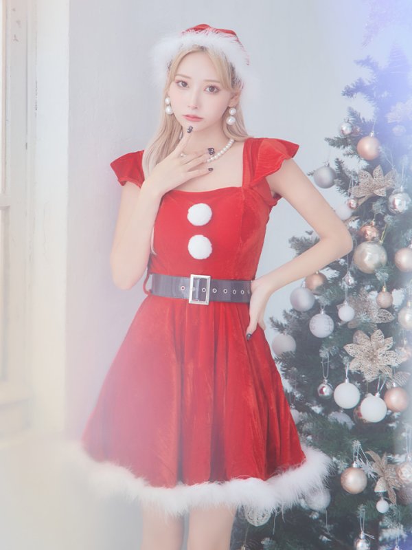 画像26: 【サンタセール！】【サンタコス 5点セット】【S-XLサイズ/1カラー】ジャケット付きフレアサンタ[YMT]