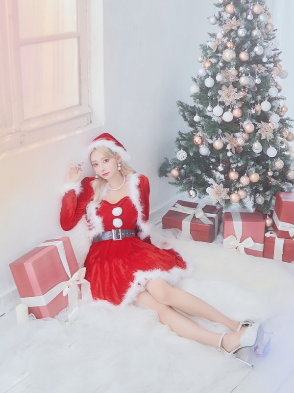 画像31: 【サンタセール！】【サンタコス 5点セット】【S-XLサイズ/1カラー】ジャケット付きフレアサンタ[YMT]