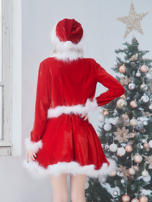 画像35: 【サンタセール！】【サンタコス 5点セット】【S-XLサイズ/1カラー】ジャケット付きフレアサンタ[YMT]